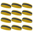 thumbnail image 1 of COUVER Stripe Sweat Headbands for Workout, Event, Party Favor, Regular, 12PCS Bulk Set, Ukraine Colors Golden Yellow/Blue/Golden Yellow, 1 of 7