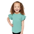 thumbnail image 1 of COUVER Toddler Little Girl's Soft Cotton Flutter Sleeve T-Shirt, Saltwater, 4T, 1 Piece, 1 of 7