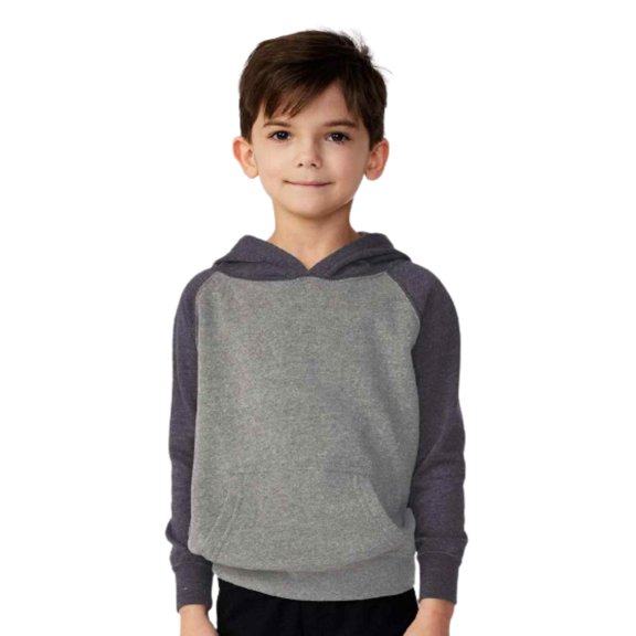 COUVER Toddler Special Blend Raglan Hooded Sweatshirt , Nickel/ Carbon, 5/6T, 1 Piece