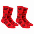 thumbnail image 1 of COUVER Unisex 100 Score Cushioned Crew Socks Red Black Size 10-13 2-Pack (4 Count), 1 of 6