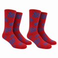 thumbnail image 1 of COUVER Unisex 100 Score Cushioned Crew Socks Red Turquoise Size 10-13 2-Pack (4 Count), 1 of 6