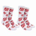thumbnail image 1 of COUVER Unisex 100 Score Cushioned Crew Socks White Red Size 10-13 2-Pack (4 Count), 1 of 6
