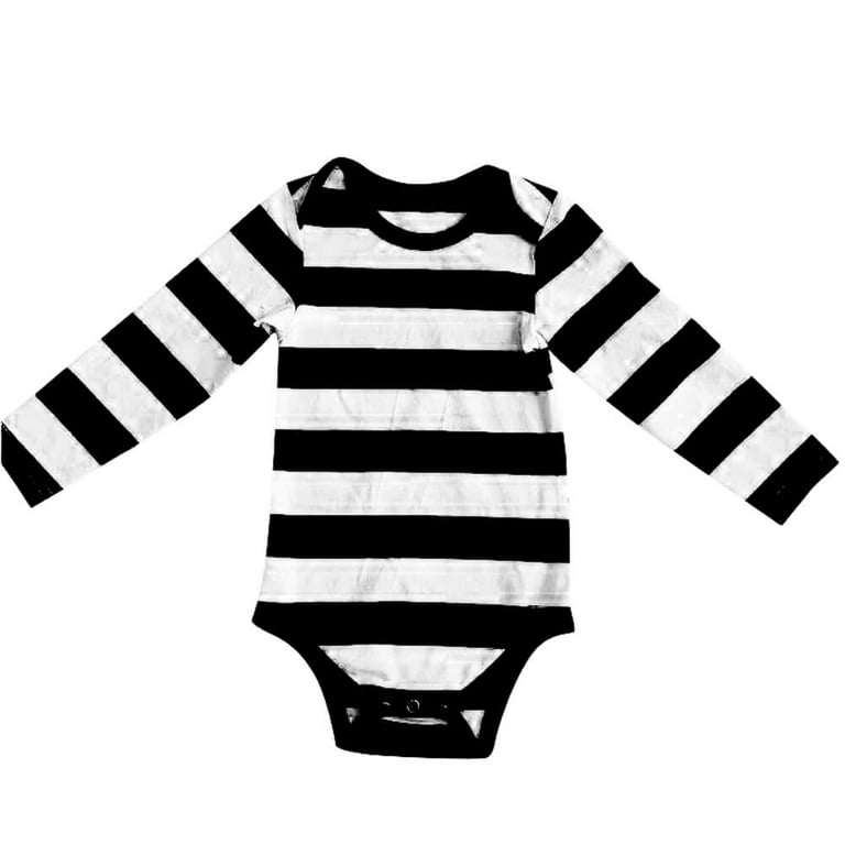 COUVER Unisex Baby Infant Toddler Long Sleeve Lap Shoulder Striped color  Bodysuit Onesie, Black and White, 12M 