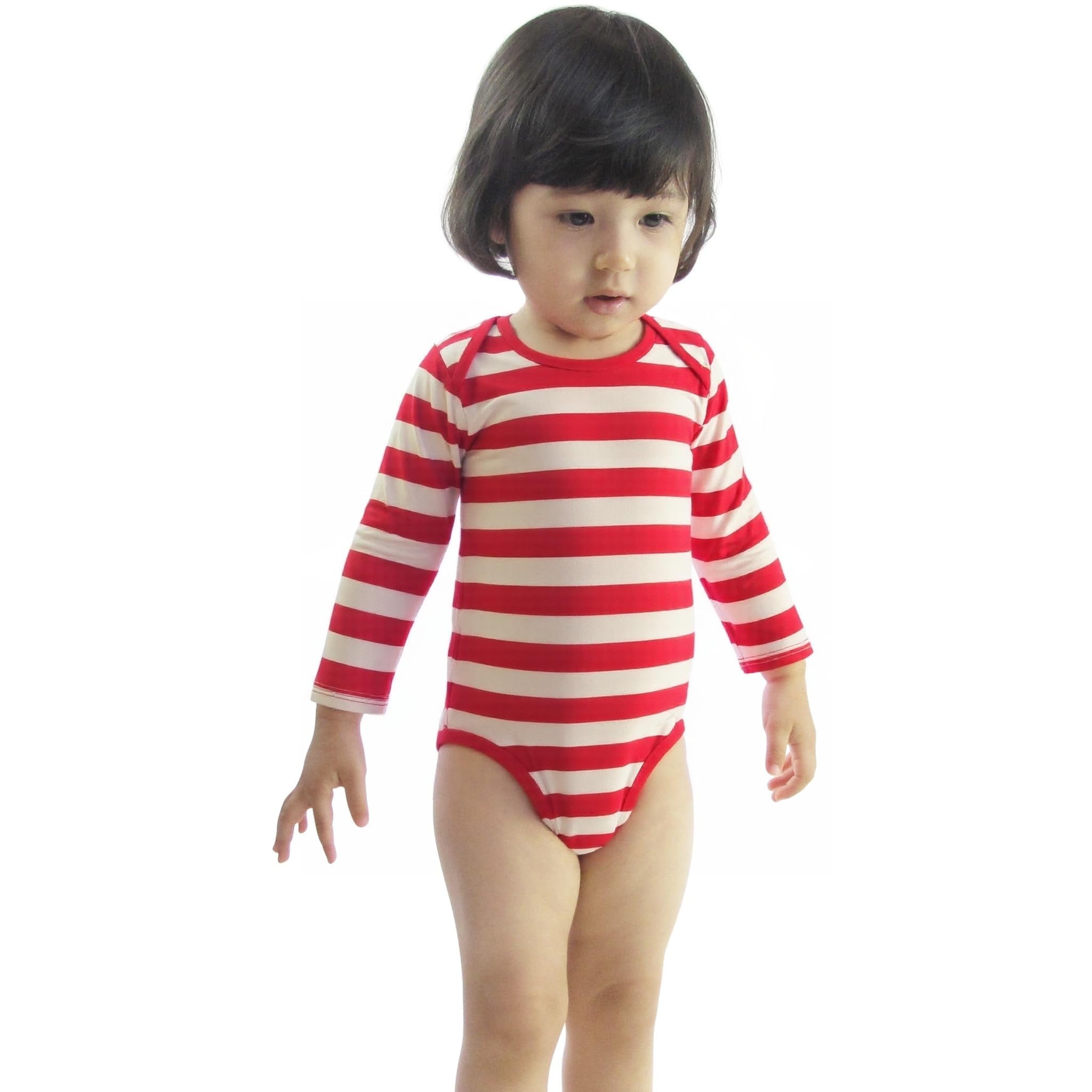 COUVER Unisex Baby Infant Toddler Long Sleeve Lap Shoulder Striped - Main Image