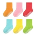 thumbnail image 1 of COUVER Unisex Baby Non Slip Grip Ankle Socks with Non Skid Soles for Infants Toddlers Kids Boys Girls, Girls Plain, 0-1Y, 6 Pairs, 1 of 6