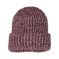 thumbnail image 1 of COUVER Unisex Blaze Chunky Cuffed Knit Roll Up Beanie Cap - 12'' 100% Acrylic Hat, Maroon/ Natural, One Size, 1 Piece, 1 of 8