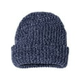 thumbnail image 1 of COUVER Unisex Blaze Chunky Cuffed Knit Roll Up Beanie Cap - 12'' 100% Acrylic Hat, Navy/ White, One Size, 1 Piece, 1 of 8