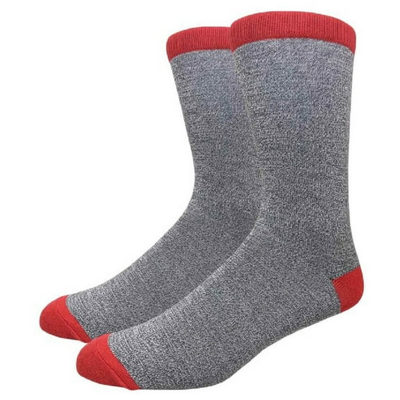 COUVER Unisex Classic Cotton Solid Plain Crew Dress Socks, Heather Gray, One Size 8-13, 1 Pair