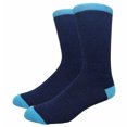 thumbnail image 1 of COUVER Unisex Classic Cotton Solid Plain Crew Dress Socks, Heather Navy, One Size 8-13, 1 Pair, 1 of 7
