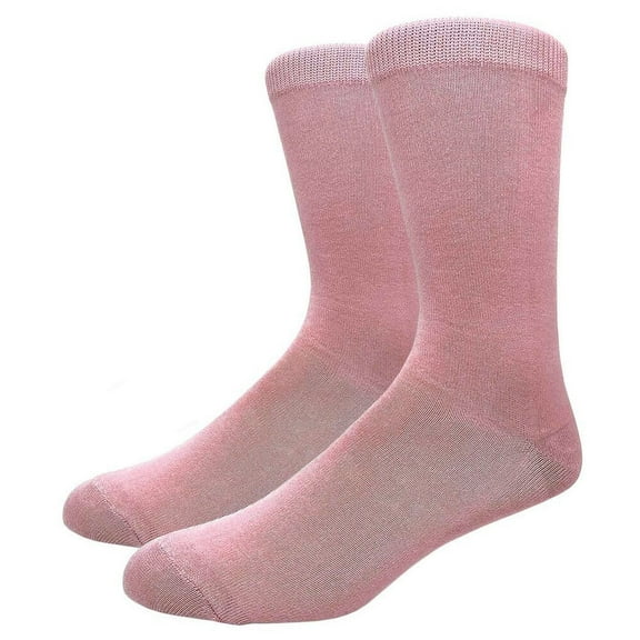 COUVER Unisex Classic Cotton Solid Plain Crew Dress Socks, Light Pink, One Size 8-13, 1 Pair