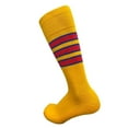thumbnail image 1 of COUVER Unisex Cotton Bottom Cushion Striped Knee High Softball Sports Socks, Golden Yellow/Blue/Red, Medium, 1Pair, 1 of 8