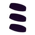 thumbnail image 1 of COUVER Unisex Long Terry Cotton Athletic Head Sweatband Sports Style 3 Pack, Solid Dark Purple, 1 of 7
