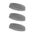 thumbnail image 1 of COUVER Unisex Long Terry Cotton Athletic Head Sweatband Sports Style 3 Pack, Solid Light Gray, 1 of 7