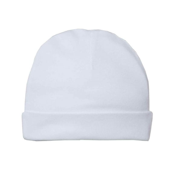 COUVER Unisex Soft Cotton Infant Newborn Baby Beanie, White, One Size, 1 Piece
