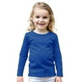 thumbnail image 1 of COUVER Unisex Soft Cotton Solid Color Long Sleeve Kids/Children's Crew Neck Shirt, Blue 12M, 1 Pack, 1 of 7