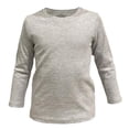 thumbnail image 1 of COUVER Unisex Soft Cotton Solid Color Long Sleeve Kids/Children's Crew Neck Shirt, Heather Gray 12M, 1 Pack, 1 of 7