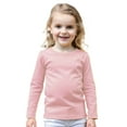 thumbnail image 1 of COUVER Unisex Soft Cotton Solid Color Long Sleeve Kids/Children's Crew Neck Shirt, Light Pink (Baby Pink) 12M, 1 Pack, 1 of 7