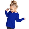 thumbnail image 1 of COUVER Unisex Toddler Warm Fleece Crewneck Long Sleeve Sweatshirt, Royal, 7, 1 Piece, 1 of 6