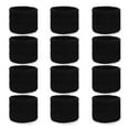 thumbnail image 1 of COUVER WBY330 2.5" Tall Stretcy Cotton Wristband for Event use, Party Favor, Summer/Day Camp, School/Church Activity, BLACK, 12PCS Bulk Wholesale Pack, 1 of 3
