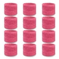 thumbnail image 1 of COUVER WBY330 2.5" Tall Stretcy Cotton Wristband for Event use, Party Favor, Summer/Day Camp, School/Church Activity, BRIGHT PINK, 12PCS Bulk Wholesale Pack, 1 of 3