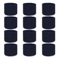 thumbnail image 1 of COUVER WBY330 2.5" Tall Stretcy Cotton Wristband for Event use, Party Favor, Summer/Day Camp, School/Church Activity, NAVY, 12PCS Bulk Wholesale Pack, 1 of 3