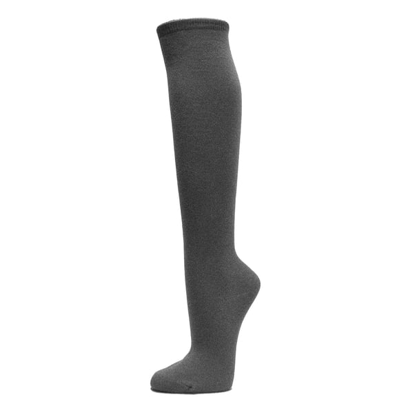 COUVER Charcoal Grey Knee High Socks for Women Knee Tube Socks Womens Athletic Socks Cotton Knee High Socks, 5-9.5, 1 Pair