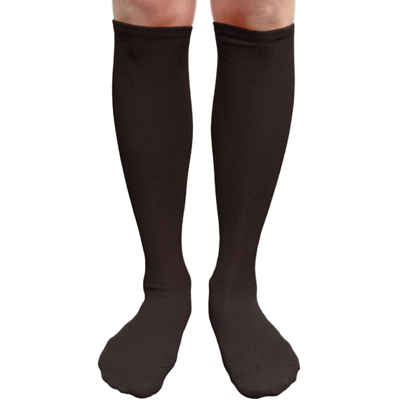 COUVER Dark Brown Chocolate Knee High Socks for Women Knee Tube Socks Womens Athletic Socks Cotton Knee High Socks, 5-9.5, 1 Pair