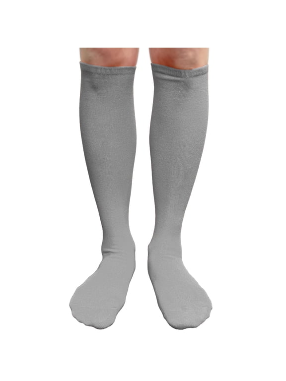 Light Gray Knee High Socks for Women Knee Tube Socks Womens Athletic Socks Cotton Knee High Socks, 5-9.5, 1 Pair