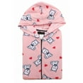 thumbnail image 1 of COUVER Women Hooded Hoodie Fleece Pajama Sleepwear Loungewear, Puppy / Pink, L, One-Piece, 1 of 3