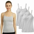 thumbnail image 1 of COUVER Women's Adjustable Spaghetti Strap Camisole Top Light Heather Grey 3-Pack One Size, 1 of 6