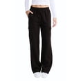 thumbnail image 1 of COUVER Women’s Cotton Blend Fleece Cargo Jogger Pants with Pockets, Black, X-Large, 1 Pair, 1 of 6