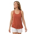 thumbnail image 1 of COUVER Women's Flowy Racerback Tank , Brick , Small, 1 of 6