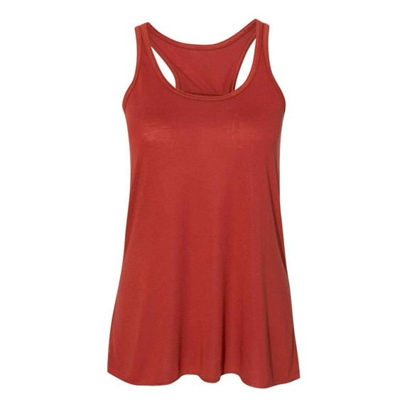 COUVER Women's Flowy Racerback Tank , Brick , X-Large
