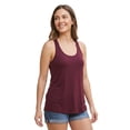 thumbnail image 1 of COUVER Women's Flowy Racerback Tank , Maroon , X-Small, 1 of 6