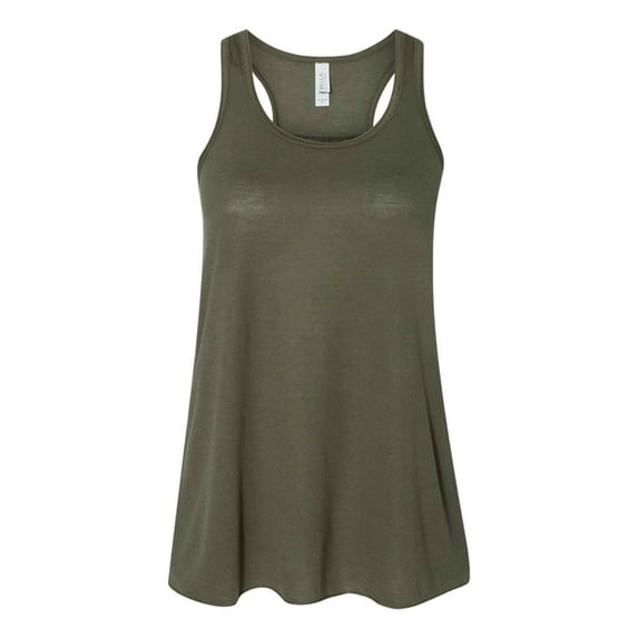 COUVER Women's Flowy Racerback Tank , Military Green , X-Small