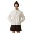 thumbnail image 1 of COUVER Women’s Lightweight Soft Warm Plush Winter Jacket, SOFT IVORY, L, 1 Piece, 1 of 4