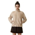 thumbnail image 1 of COUVER Women’s Lightweight Soft Warm Plush Winter Jacket, SOFT SAND, M, 1 Piece, 1 of 4