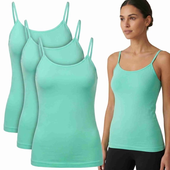 COUVER Women's Seamless Camisole Top Mint 3-Pack One Size