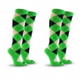 thumbnail image 1 of COUVER Women’s Stylish Argyle Knee High Socks, 2 Pairs, Neon Green Yellow Navy, 1 of 7