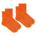 thumbnail image 1 of COUVER Women's Cotton Stretch Crew Length Slouch Socks Orange 2 Pairs Size 9-11 (Womens), 1 of 7