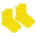 thumbnail image 1 of COUVER Women's Cotton Stretch Crew Length Slouch Socks Yellow 2 Pairs Size 9-11 (Womens), 1 of 7