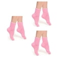 thumbnail image 1 of COUVER Women’s Fuzzy Fleece Cabin Slipper Socks, Pink, Size 5–9, 3 Pairs, 1 of 7