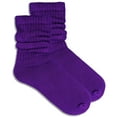 thumbnail image 1 of COUVER Womens Slouch Socks Cotton Stretch Crew Length, Purple, 9-11, 1 Pair, 1 of 7