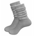 thumbnail image 1 of COUVER Womens Slouch Socks Cotton Stretch Knee Length, Heather Grey, 9-11, 1 Pair, 1 of 7