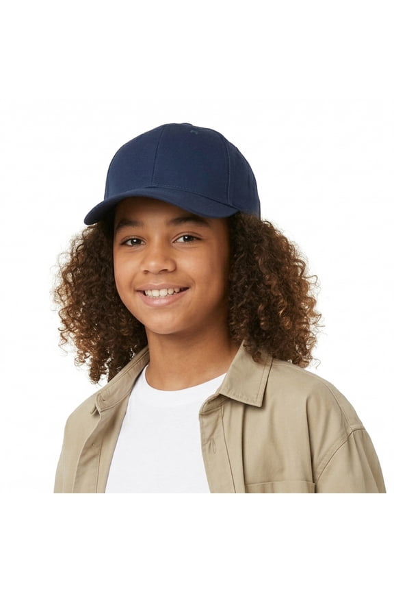 Youth Twill Baseball Cap, Navy, One Size