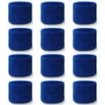 thumbnail image 1 of COUVER Youth Wrist Sweatbands Sports Athletic Cotton Terry Cloth, Blue, Set of 12, 1 of 7