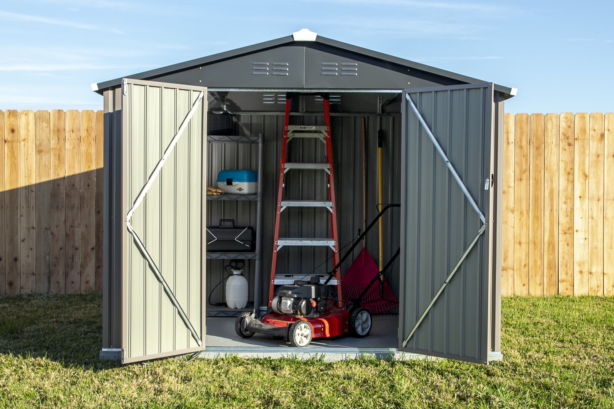 Cover-It 8x6 Steel Shed: Outdoor Metal Storage with Double
