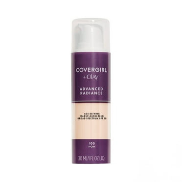 COVERGIRL Advanced Radiance Age-Defying Liquid Foundation, 105 Ivory, 1.0 fl oz, Anti-Aging