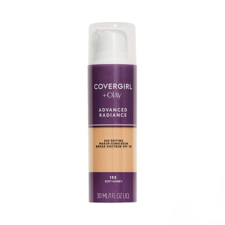 COVERGIRL Advanced Radiance Age-Defying Liquid Foundation, 155 Soft Honey, 1 fl oz, Anti-Aging
