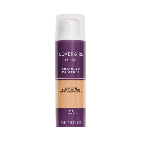 COVERGIRL Advanced Radiance Age-Defying Liquid Foundation, 155 Soft Honey, 1 fl oz, Anti-Aging